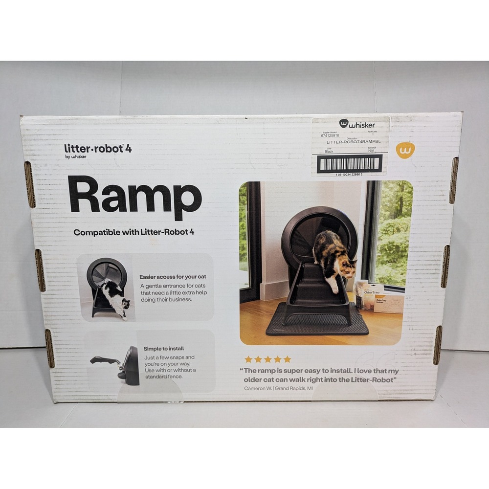 Whisker Litter-Robot 4 Ramp Black For Cat Litter Box Custom Fit Non Slip NWT - Picture 2 of 4